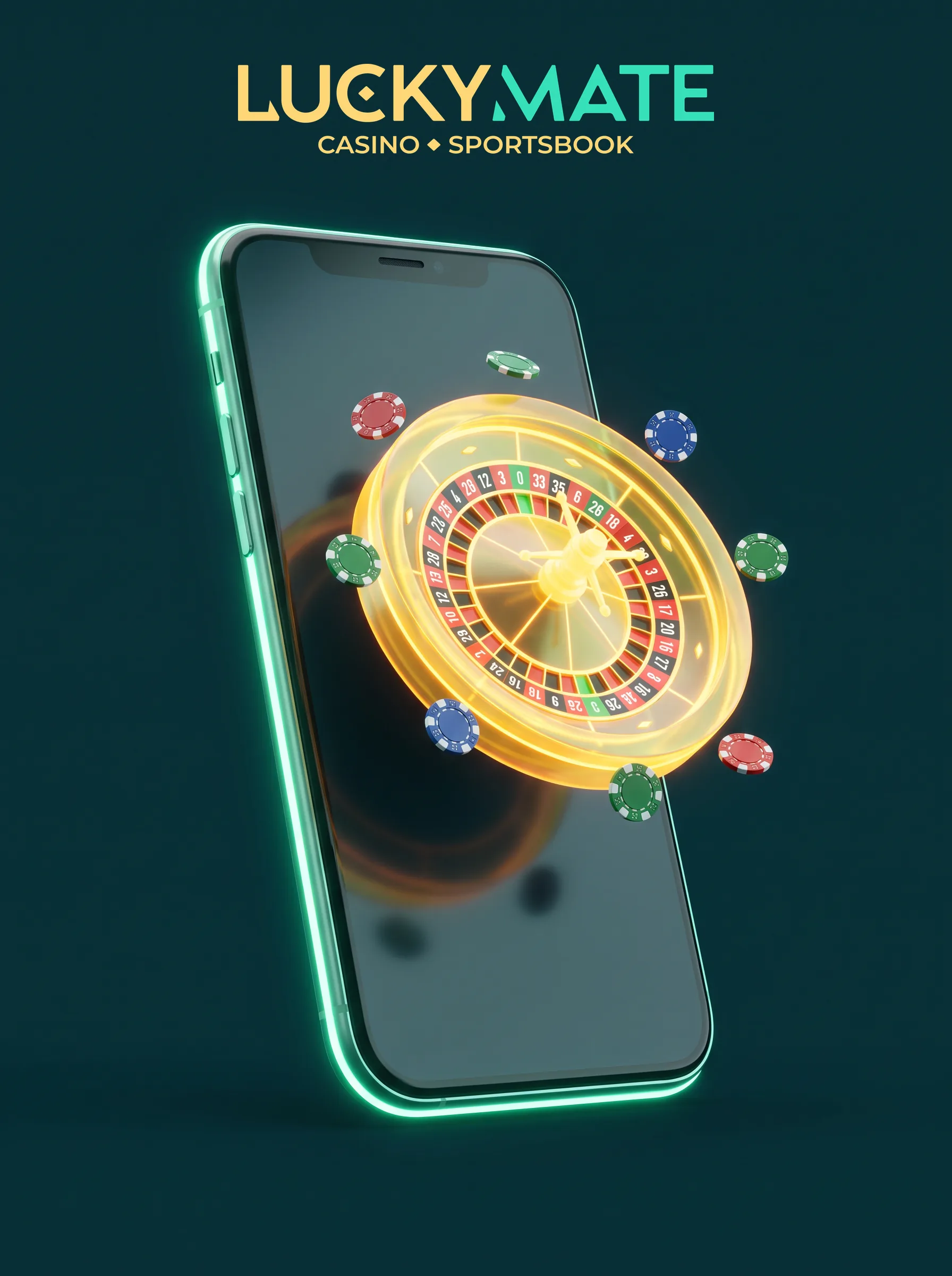 LuckyMate mobile play illustration